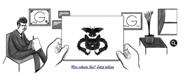 Hermann Rorschach Google Doodle - Der Tintenklecks Psychiater 1