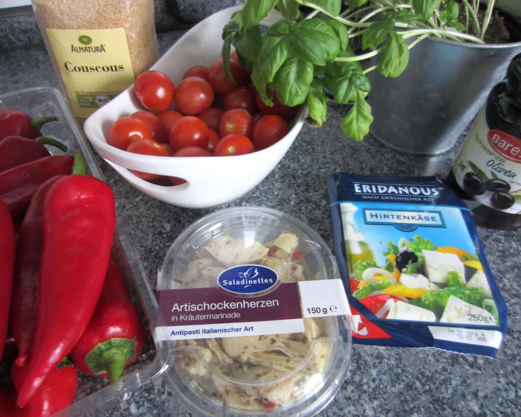 Zutaten Paprika Schiffchen