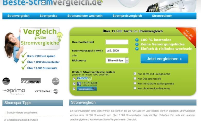 Strompreise online vergleichen 1